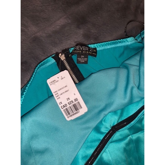 NWT Super Cute Blue Shiny Strapless Dress - Picture 2 of 2